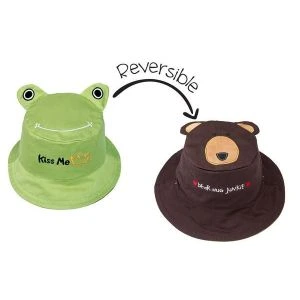 FlapJackKids Kid's Sun Hat Frog/Bear Small (6 Monts - 2 Years)