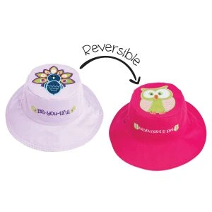 Flapjackkids Reversible Kids Sun Hat - Peacock/Owl - 6M-2Y
