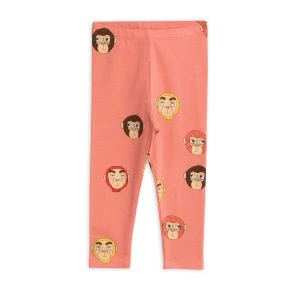 Mini Rodini Monkey Aop Legings - Pink