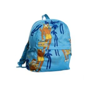 Mini Rodini Cool Monkey Light Weight Backpack - Light Blue