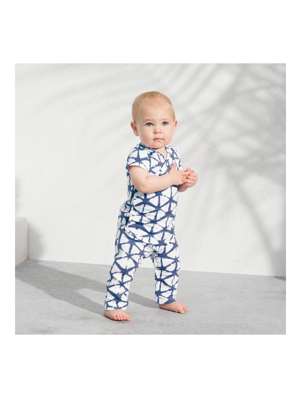 Aden Anais Short Sleeve Kimono One Piece Cubic Indigo Shibori 3 6m