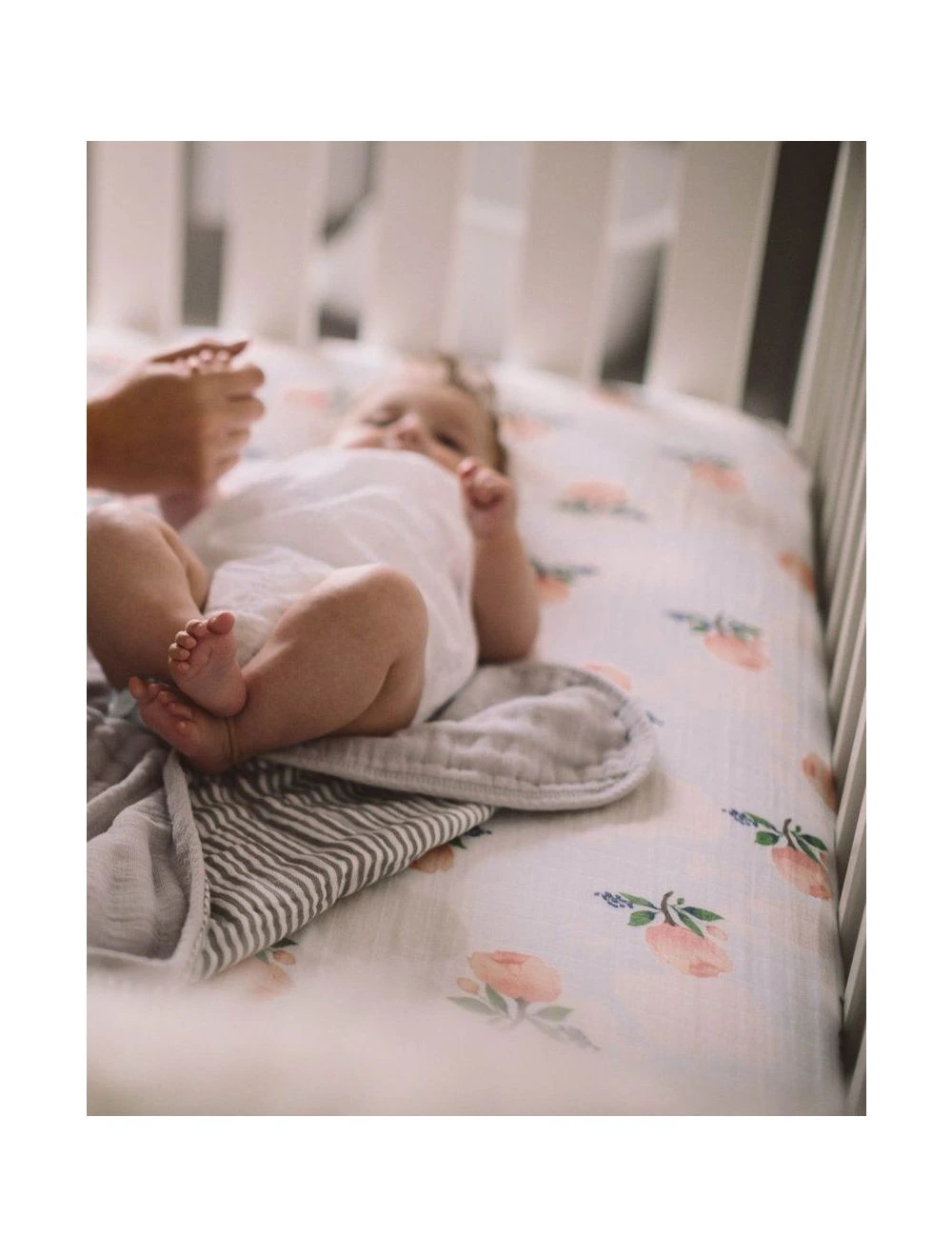 Little unicorn watercolor rose crib sheet on sale